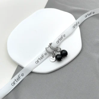 Серьги FASHION ONYX STEEL