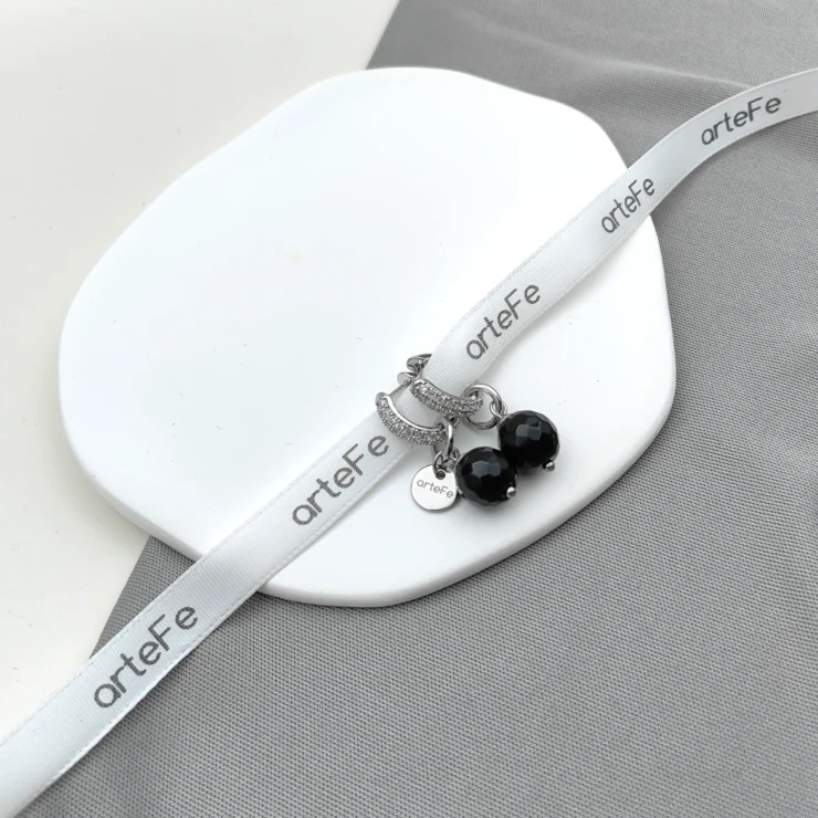 Серьги FASHION ONYX STEEL