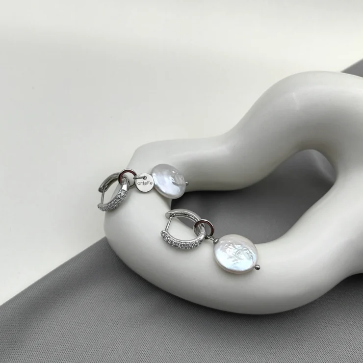 Серьги FASHION PEARL STEEL