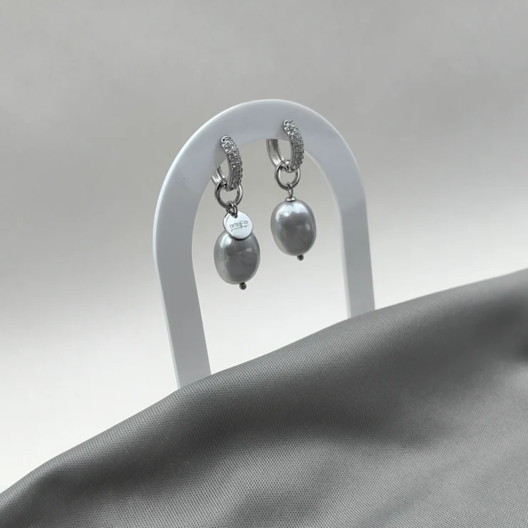 СЕРЬГИ SHELL PEARL GRAY